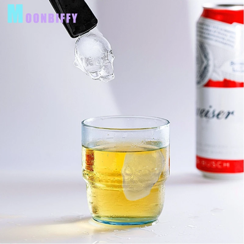 3D Skull Silicone Mold Ice Cube Tray Mould Ice Cube Maker Ball Mold Whiskey Wine Cocktail Ball