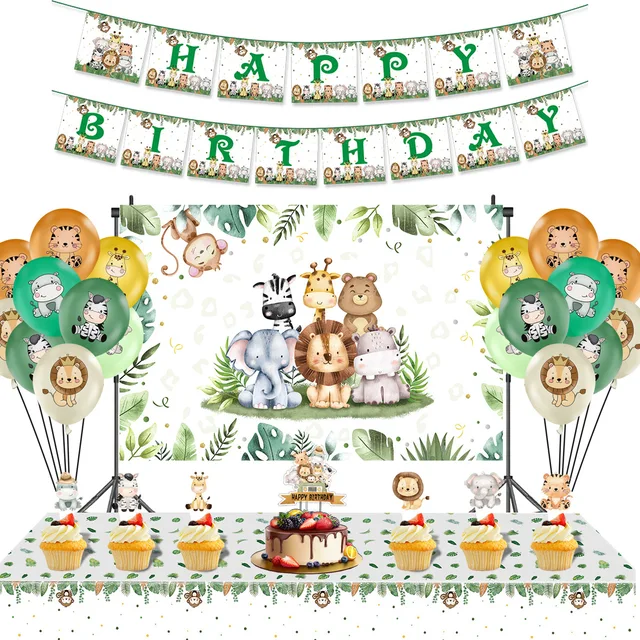 20 Tovaglioli Di Carta Per Feste A Tema Animali Della Giungla, 33x33 Cm, 2 Strati, Per Compleanni Bambini