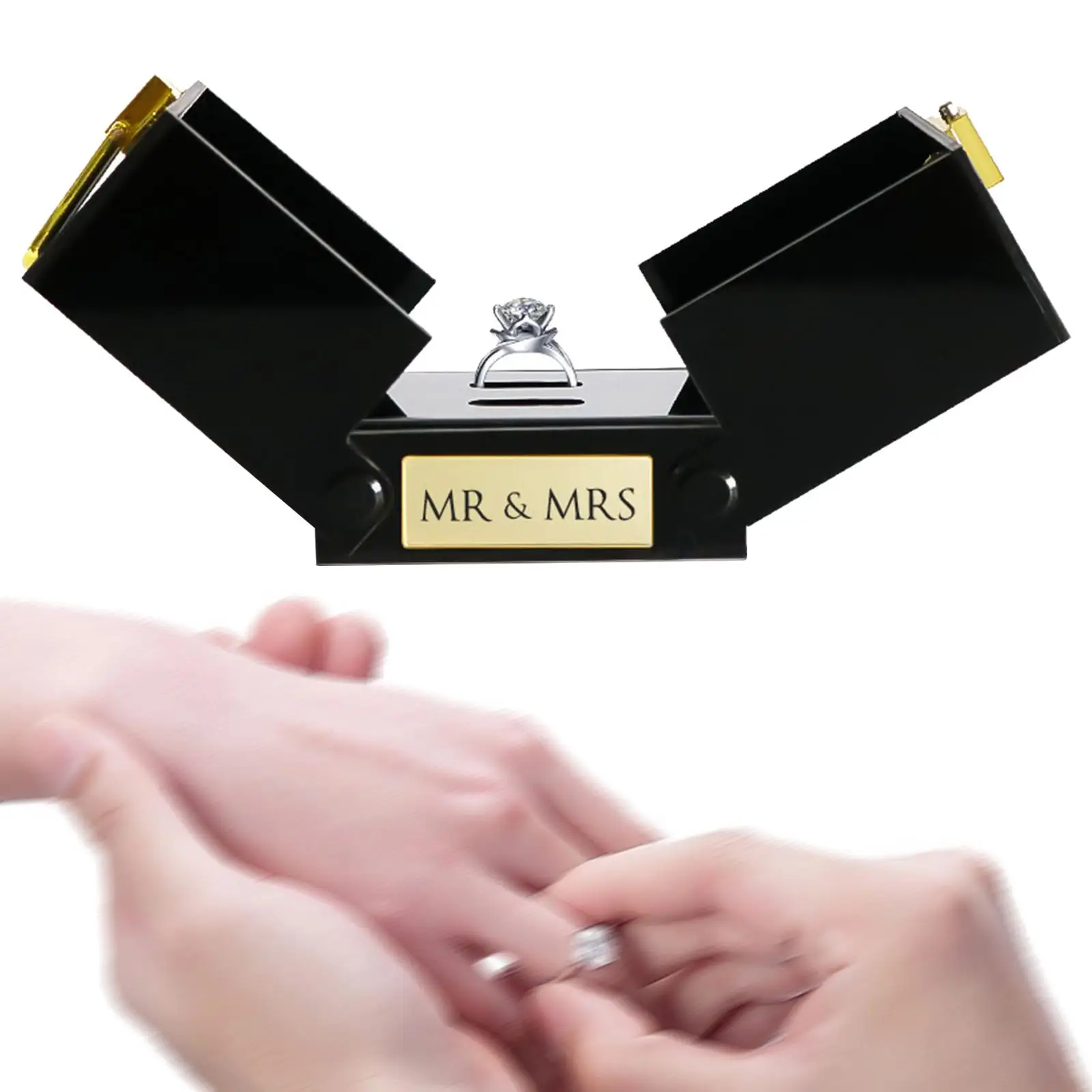 

Wedding Ring Box with Lock Proposal Ring Box for Woman Gift Wedding Proposal