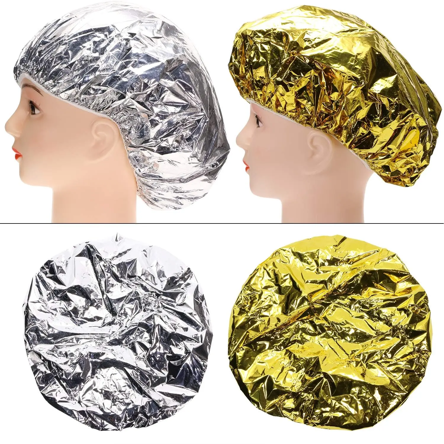 FRCOLOR Alufolien-Haarkappen Set – 4 Stück, Für Tiefenpflege & Haarfärben