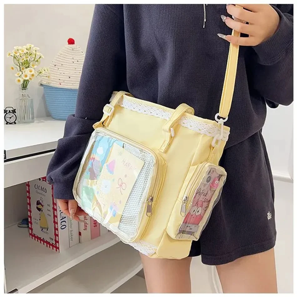Ballet Girls Large Capacity Kawaii Itabag Japanese Transparent JK Shoulder Crossbody Bags Gift For Friends Teenage School Bags - 2