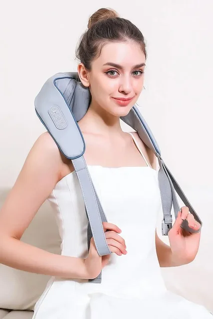 2025 Bionic Neck Shoulder Massager Kneading Massager Shawl 3-Level Modes Neck Cervical Waist Leg Body Muscles Massage Pillow