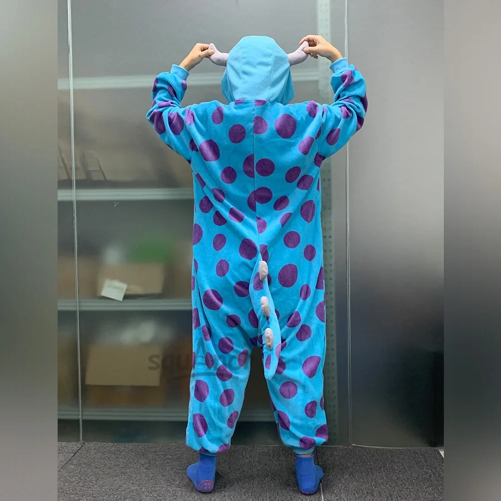fermeture &eacute;clair pour hommes et femmes, grenouill&egrave;res avec boutons Mike, pyjama Anime Monster Kigurumi Halloween pour couple