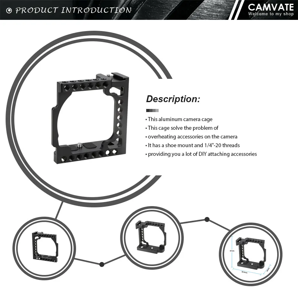 For Sony a1 Cage With Arca-Type Base and Cold Shoe 1/4"-20 Accessory For Sony C