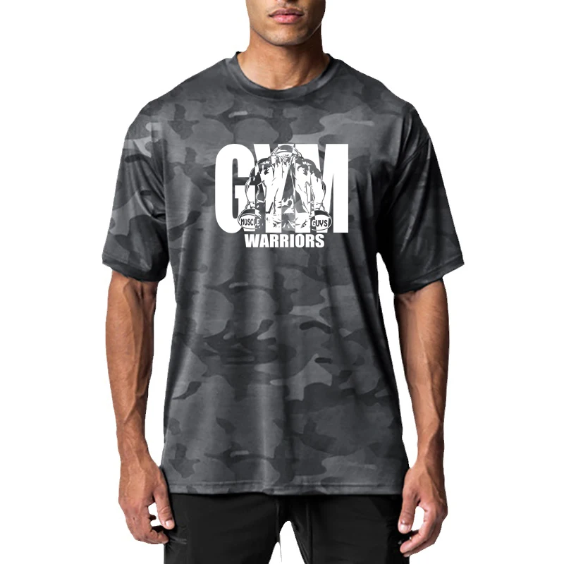 

Mens Clothing Gym Running Mesh Hip Hop Bodybuilding Fitness Camouflage Tshirt Breathable Sports Oversize Short Sleeve T-Shirts