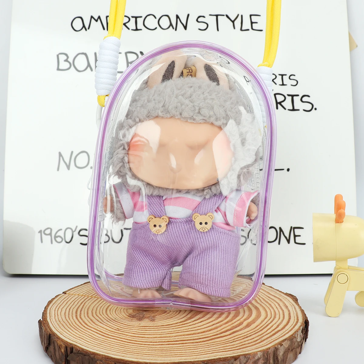 10-15cm Transparent Display Bag Protector Case for Toys & Dolls PVC Transparent Doll Carrying bag Outdoor Use Backpack sling