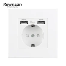 

16A USB Wall Socket,EU RU Standard Electrical Outlet,IOS Android Phone 2.1A Dual USB Charge Ports,Hidden LED,86Type Power Outlet