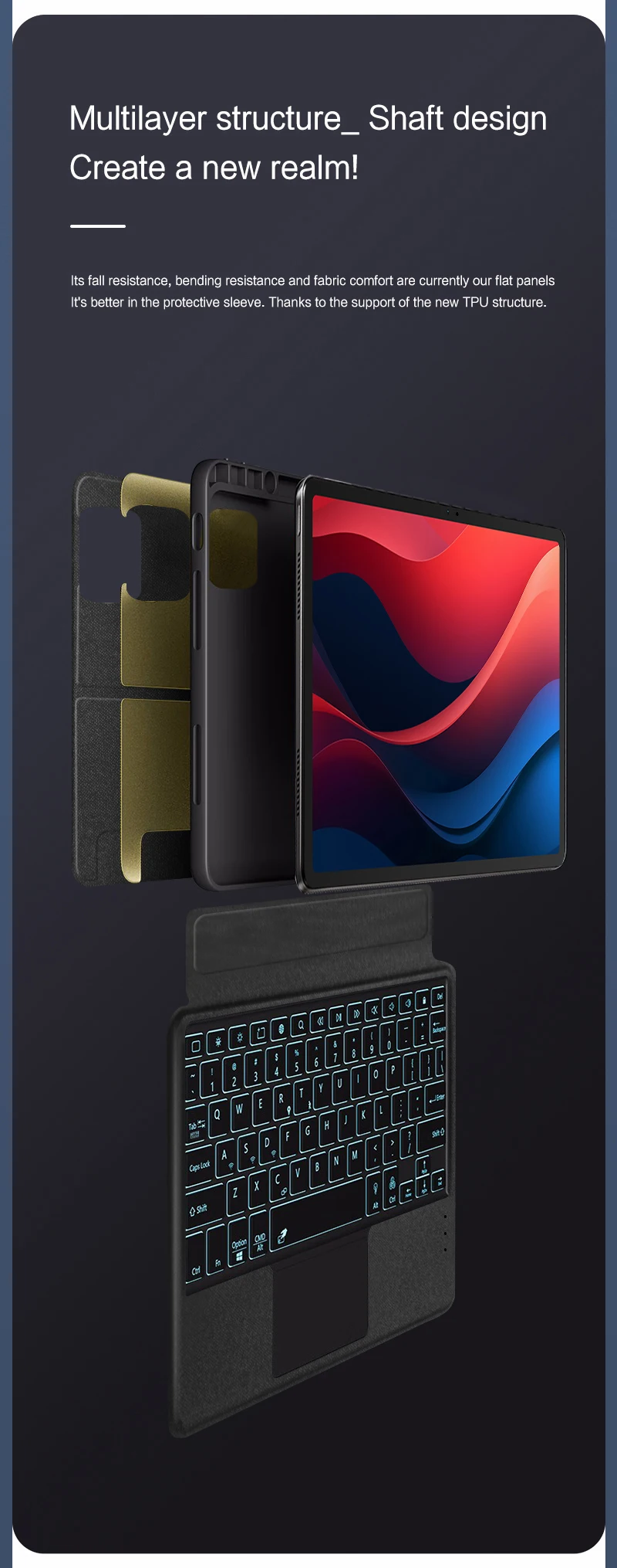 Capa Teclado Mágico Para Lenovo Xiaoxin Pad,