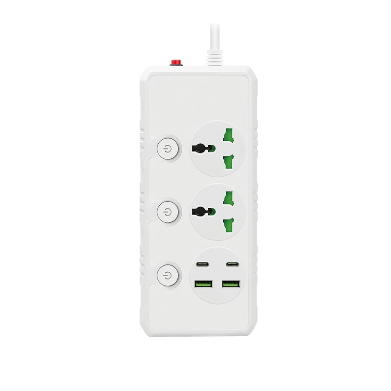 Universal Power Strip with USB-C Ports & Surge Protection, 1.9M Extension Cord