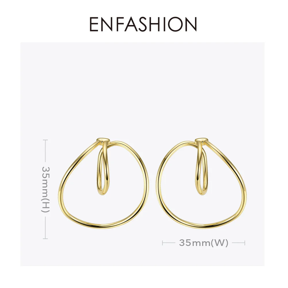 ENFASHION Punk Geometric Ear Cuff Clip On Earrings For Women Gold Color Line Earings Without Piercing Jewelry