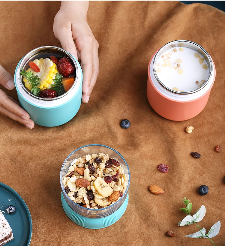 Lesimsam Cup Container Breakfast Drink Milk Cups Portable Yogurt and Travel  To-Go Food Containers Portable Cereal Cups with Lid 