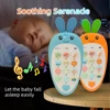 Cartoon Rabbit Carrot Simulation Music Phone Toys Silicone Can Chew Mobile Phones Baby Education Learning Props Gifts 2