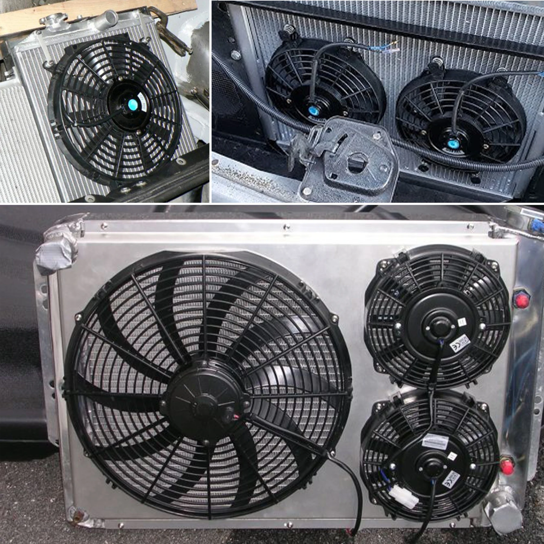 Car 12V Fan 80W Slim Electric Radiator Coolling Fans Push Pull Mount Installation Kit Cooling Systems Universal