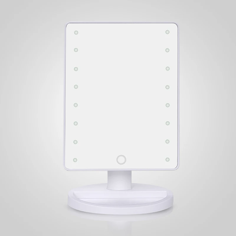 Missmeeca 스마트 LED 화장대 거울 ? 180 °   터치 컨트롤, 3색 조광 조명, USB 충전 및 저장 공간으로 조절 가능)