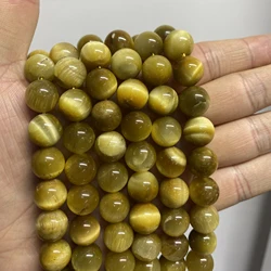 Elegant Natural Stone Bead Collection for Jewelry Crafting - Lava, Tiger Eye, Crystal, Apatite, Amazonite, Tourmaline (Gold tiger eye)