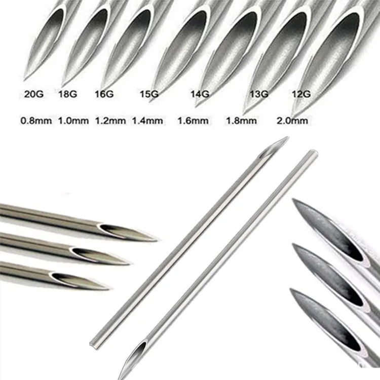 Body Piercing Needles, ATOMUS 10pcs 14G Stainless Steel Sterile Disposable  Ear Nose Navel Nipple Lip Piercing Needles