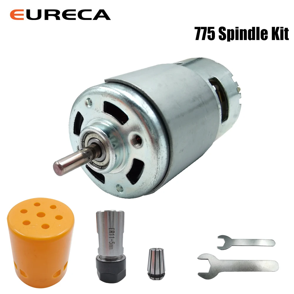

775 Spindle Motor DC Motor Ball Bearing 12-24V 10000-20000 RPM Large Torque Gear with ER11 Collet for CNC 3018 Router Machine