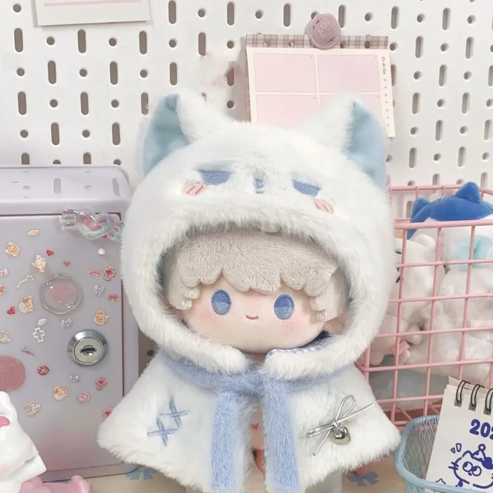 Plush Cloak 10cm Cotton Doll Clothes Dress Up Suit 20cm Doll Clothes Outfit Cute Blue Doll Clothes Set 10/20cm Cotton Doll