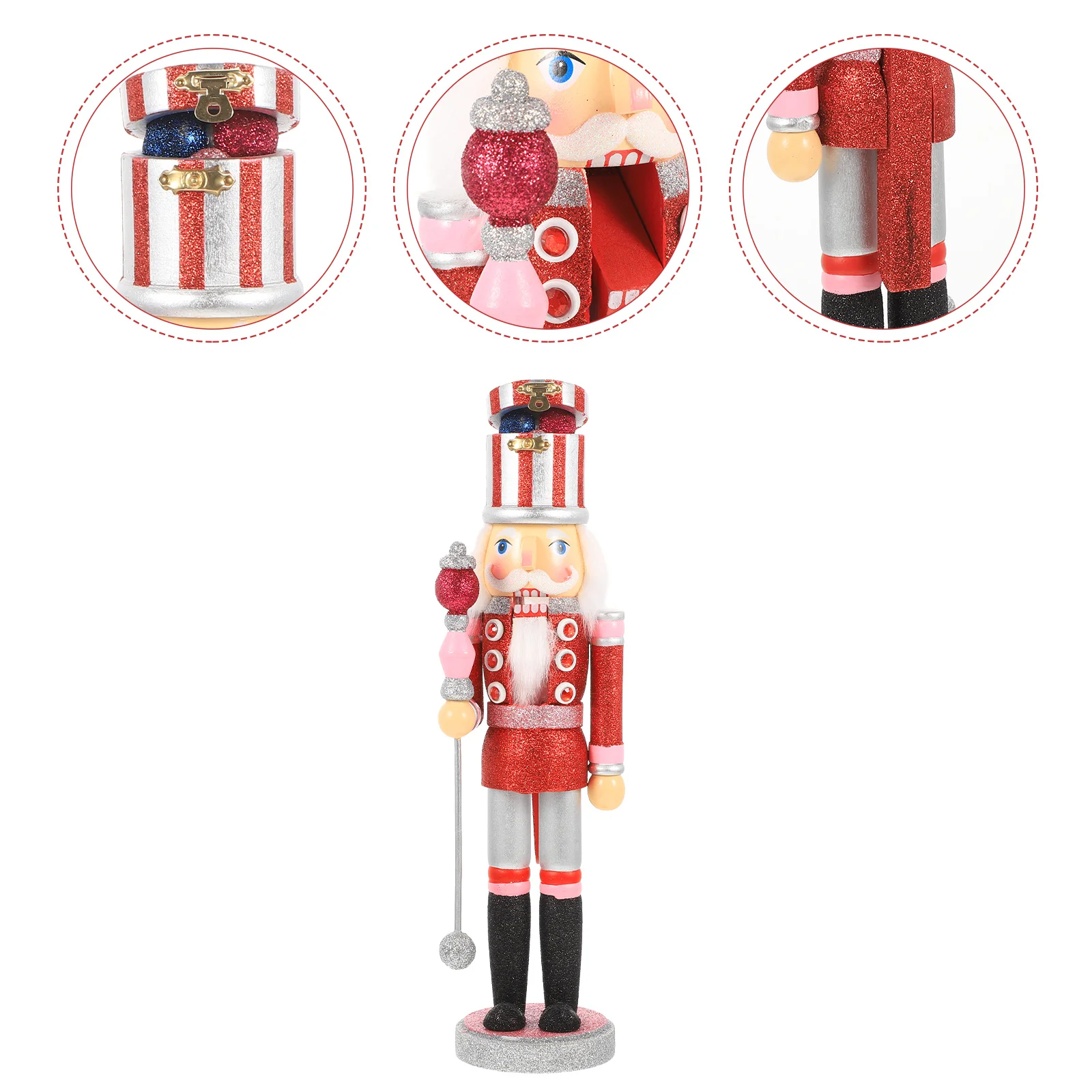 

Wooden Nutcracker Puppet Decoration Xmas Soldier Figurine Wooden Nutcracker Desktop Decoration Xmas Nutcracker Statue