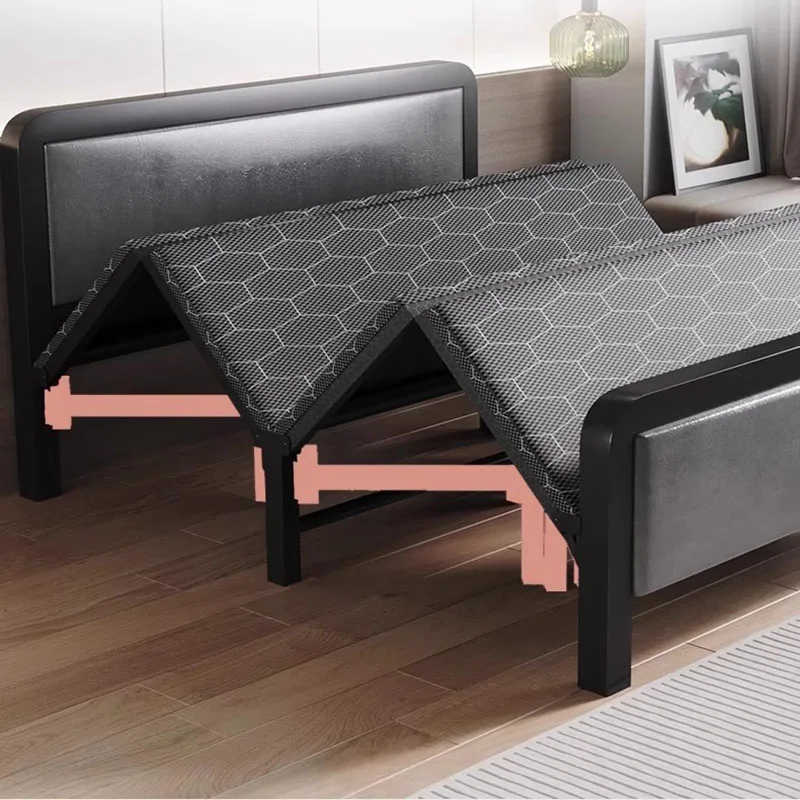Single Folding Bed Safe Modern Queen Living Room Hotel Portable Bed Frame Japanese Nordic High Cama Individual Salon Furniture