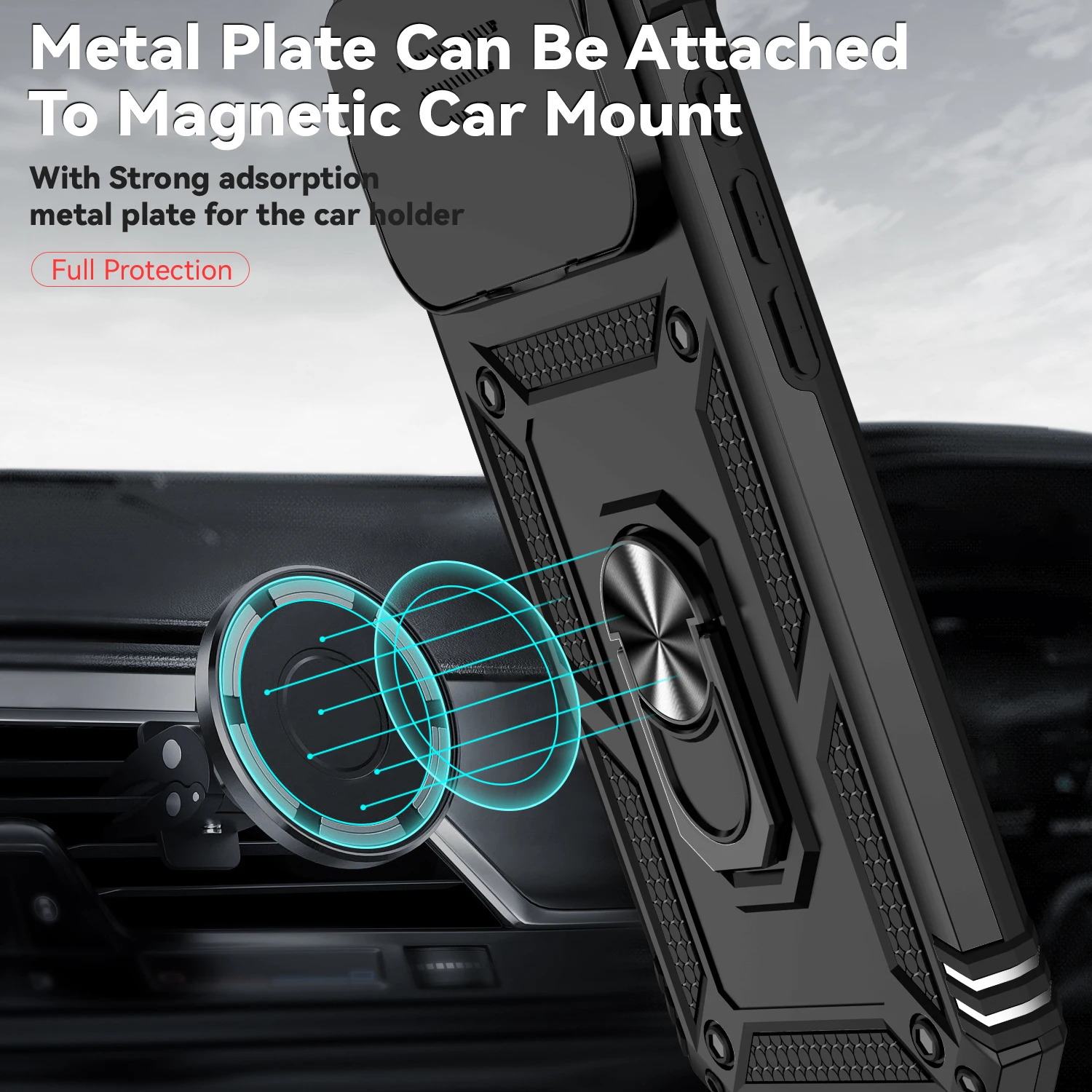 Ultimate Pro Max Kickstand Bumper Phone Shell - Heavy Duty Armor Hard Case with Air Cover Protection