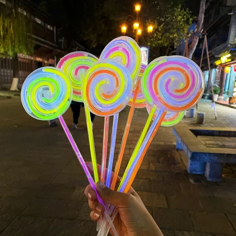 야광 롤리팝 회전 풍차 야광 스틱, 생일 파티 장식, 형광 풍선, 어린이 찬사