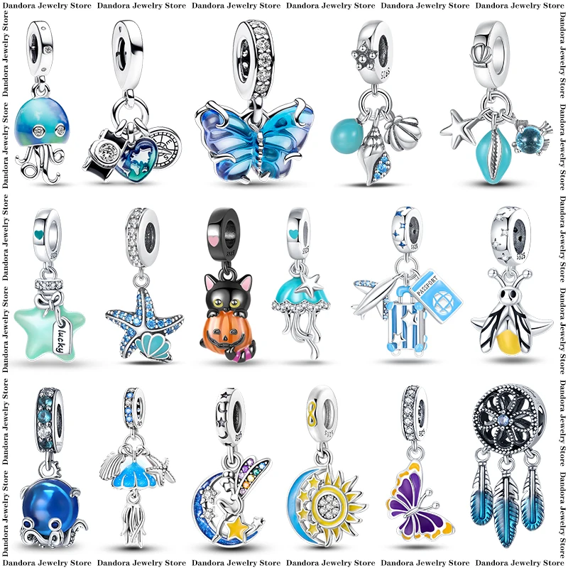 

Original Pandora Pendant Beads for Pandora Bracelet Women 925 Silver Luminous Color Changing Pendant Beads DIY Hot Luxury Gifts