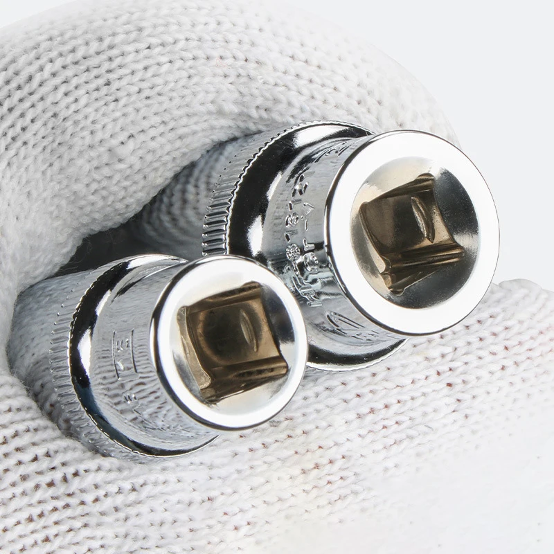 1PC 3/8inch Deep Socket Adapter Hex Socket Wrench Heads Ratchet Tool 8-19 Mm For Impact Drivers Hand Tools Accessories Silver