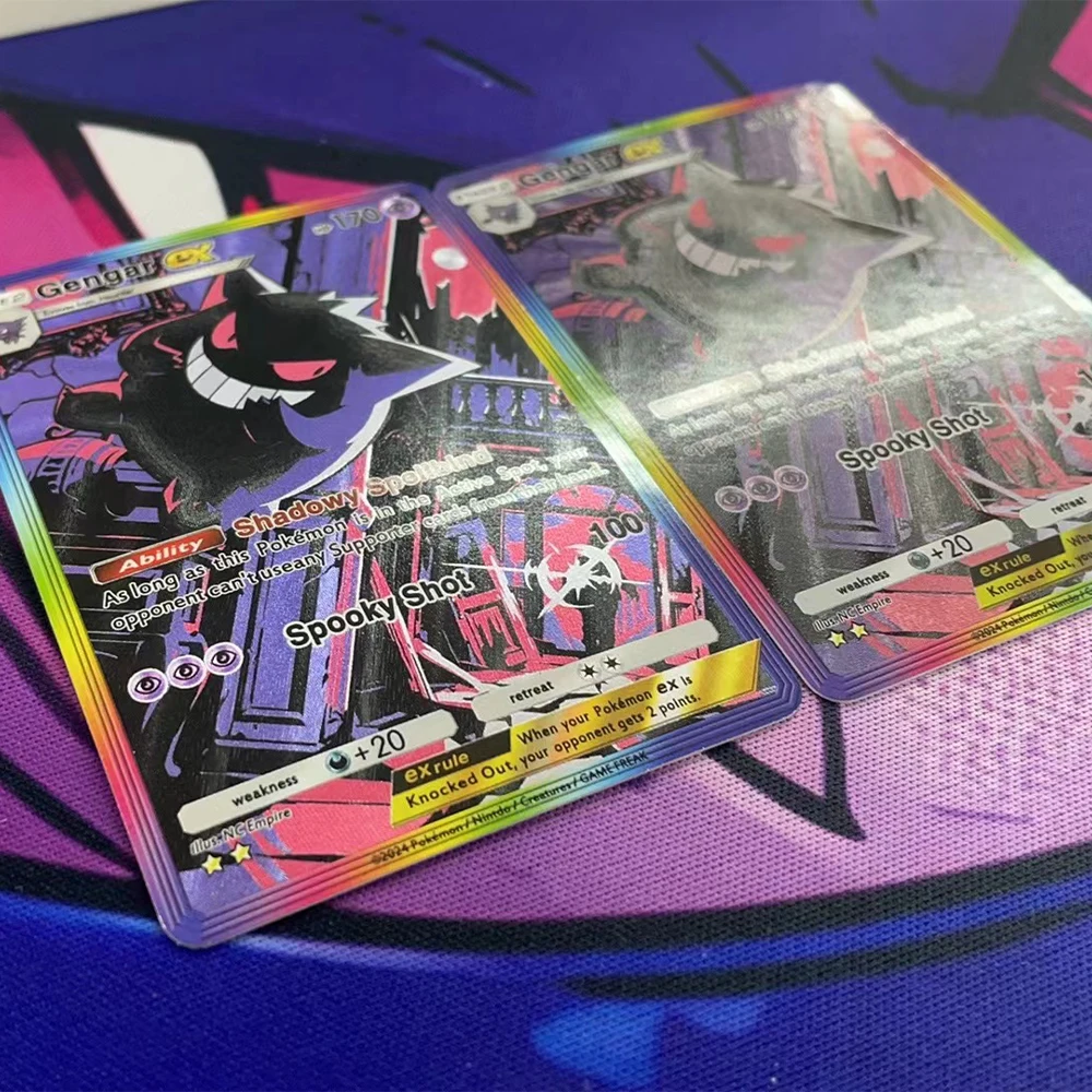 Gengar Ex Holographic Textured Anime Collectible Card