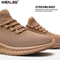 Baskets décontractées antidérapantes pour hommes, respirantes, pour Jogging en plein air, entraînement, randonnée, sport, course en plein air, chaussures à lacets en tricot tissé 2