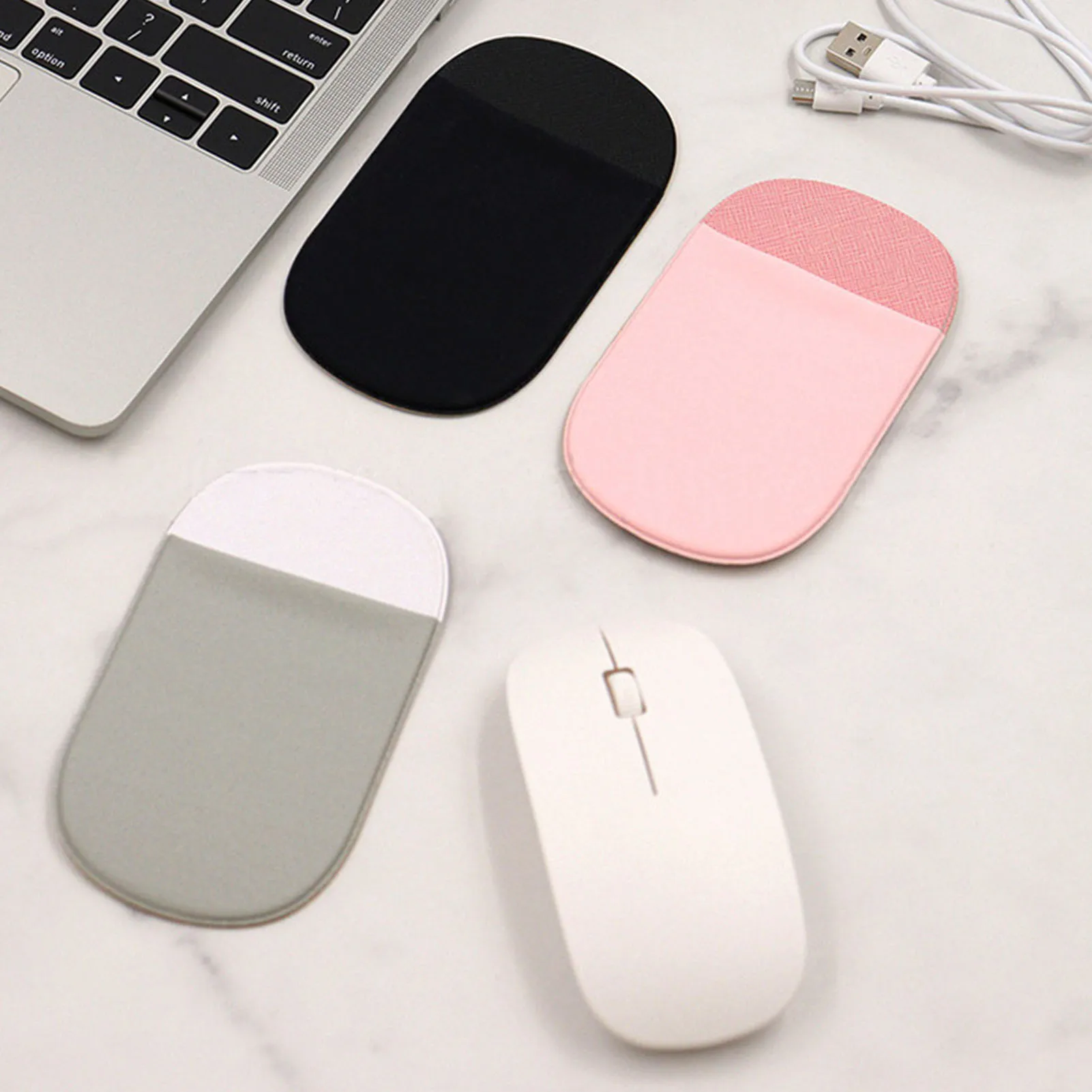 Adhesive Back Storage Bag Mouse Storage Bag For I-Pad Laptop Elastic Back Wireless Mouse Holder Pouch Tablet Accessories Holder