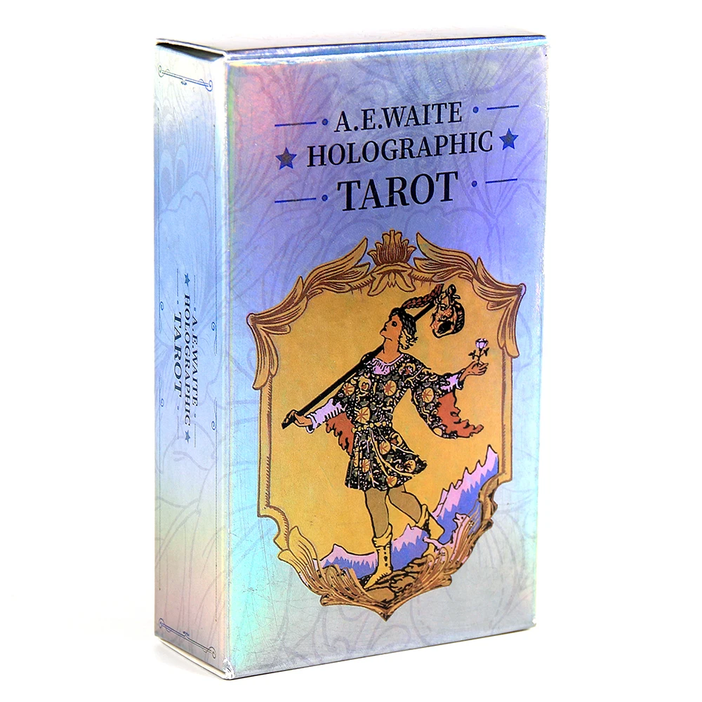 

Waite Holographic Tarot Rainbow Cards Deck Flash Card Fortune Telling Divination Oracle Family Leisure Game With PDF Guidebook