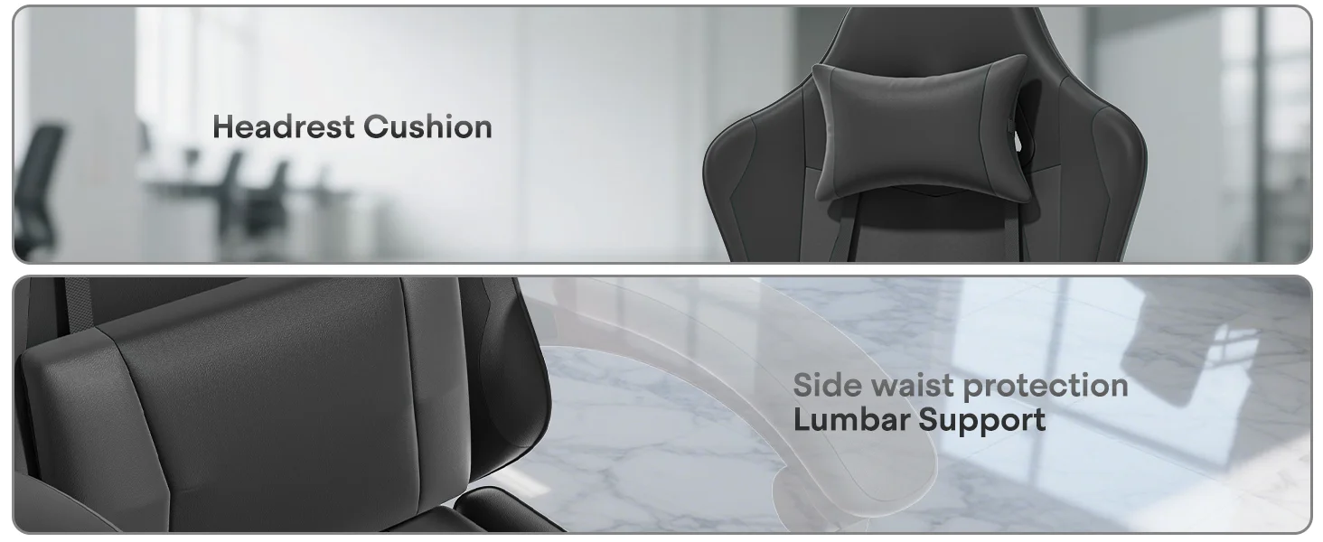 ergonomic gaming chair with footrset reclining