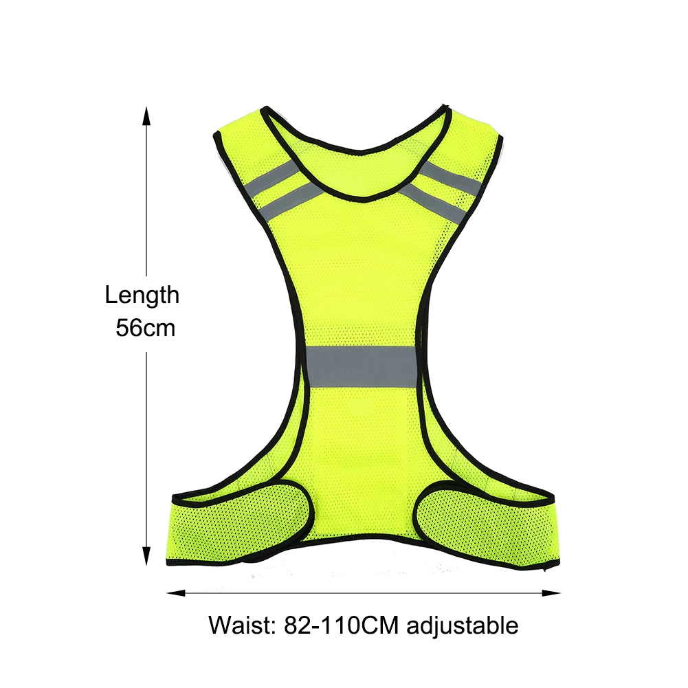 High Visibility Running Vest Breathable Fluorescent Mesh Vest Lightweight Adjustable for Mens Womens Outdoor Night Riding