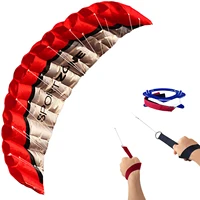 High Quality  2.5m Red Dual Line Parafoil Kite  WithFlying Tools Power Braid Sailing Kitesurf Rainbow Sports Beach 1