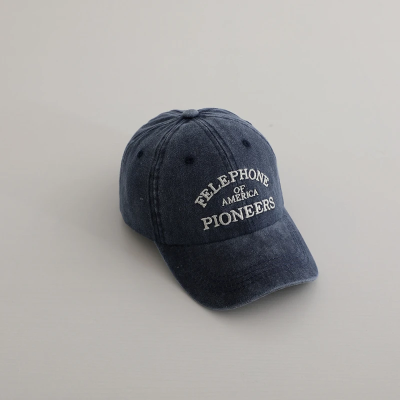 Fashion Boys Embroidered Letter Baseball Cap Kids Denim Sun Hat UV Protection Peaked Caps 3-8Y