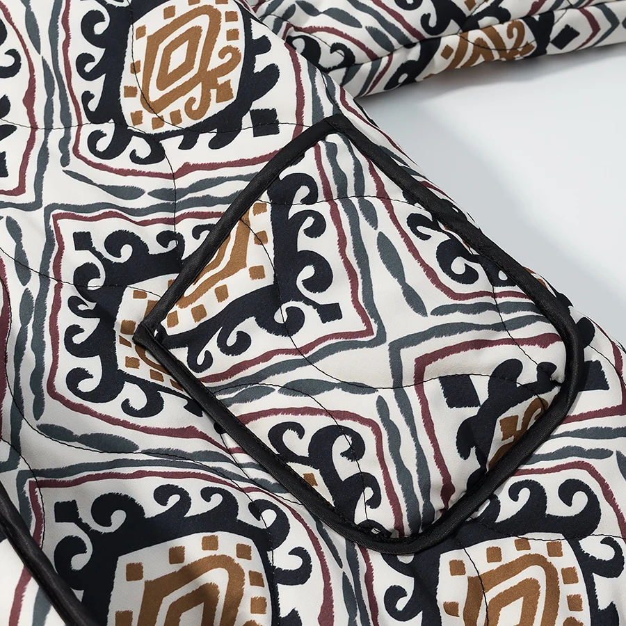 Autumn Women's Clothing Short Jacket Women'S Printed Kimono Style Coat Fashion Loose Winter Warm With Belt Jackets Streetwear