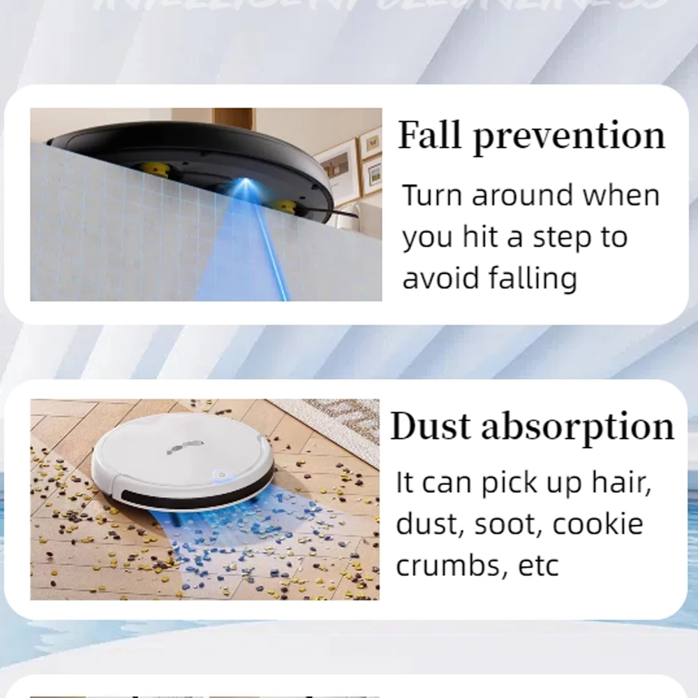 Sweeping Robot: Powerful Suction, Dry and Wet Cleaning, Household Cleaning, Ultra-Thin Design for Cleaning the Entire House - 5