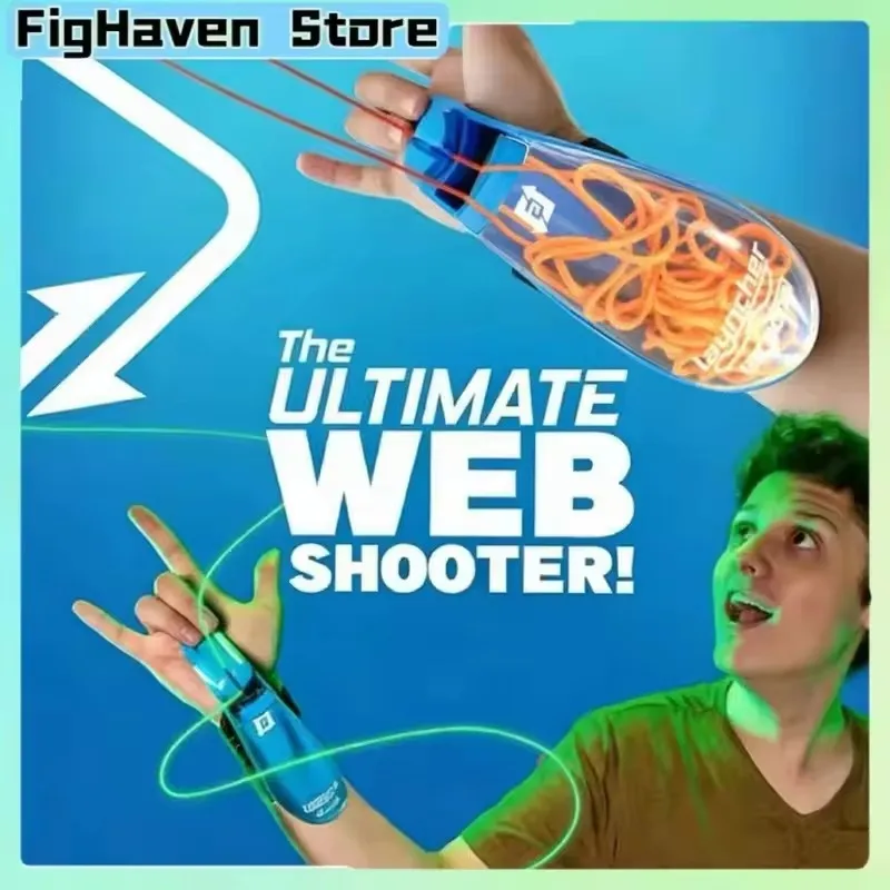NEW Electric Spider Web Launcher Funny Glow-in-the-Dark Retractable Luminous Rope Interactive Toys Cosplay Party Props Gift