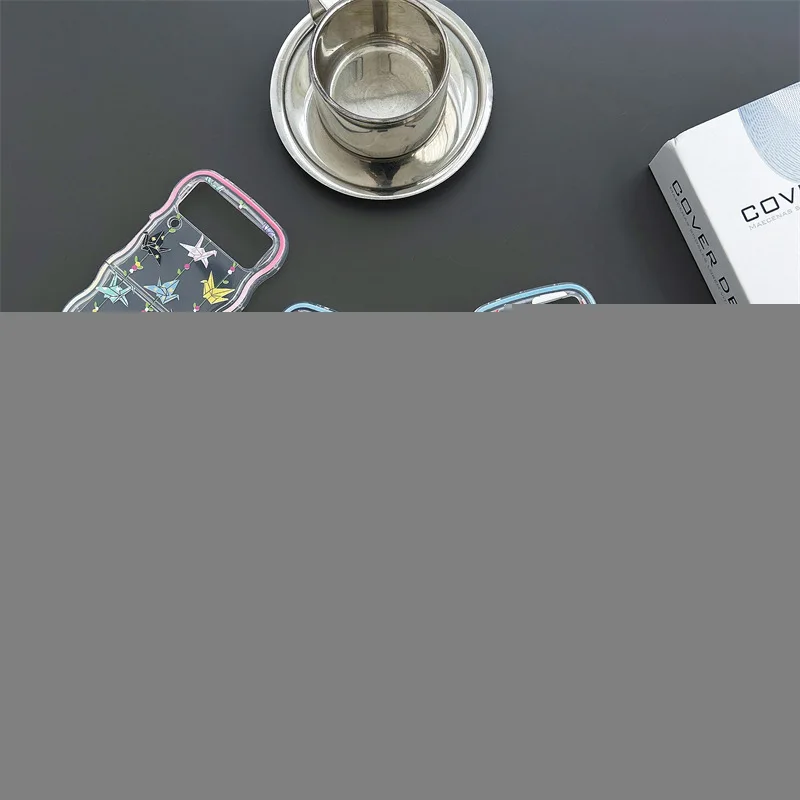 Custodia Per Telefono Aereo In Carta Per Gru Di Carta Per Cartoni Animati Per Samsung Galaxy Z Flip 4 3 Custodia Rigida Per Staffa A Guscio Solido Zfl