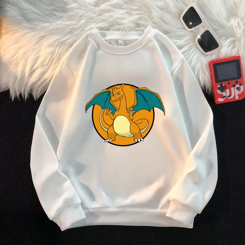 thumbnail image 1 of Children's Crew Neck Sweatshirt Cartoon Pikachu Charmander Printed Pullover Winter Casual Warm Top Kids Birthday Gifts, 1 of 5