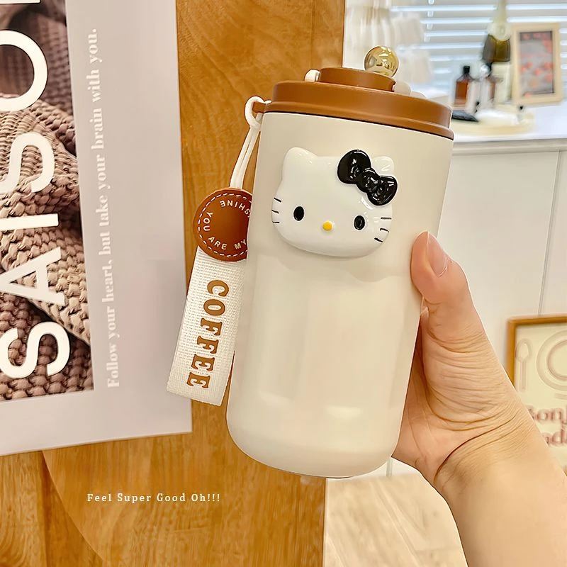 

Hello Kitty Sanrio Anime Kawaii Display Temperature Stainles Steel Vacuum Cup Cute Cartoon Coffee Thermos Cup Water Bottle Gifts