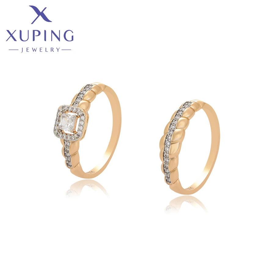 Xuping Jewelry Fashion Square Couple Ring Set Gold Plated Rings for  Men Women Wedding Gift Party Gift X000447347