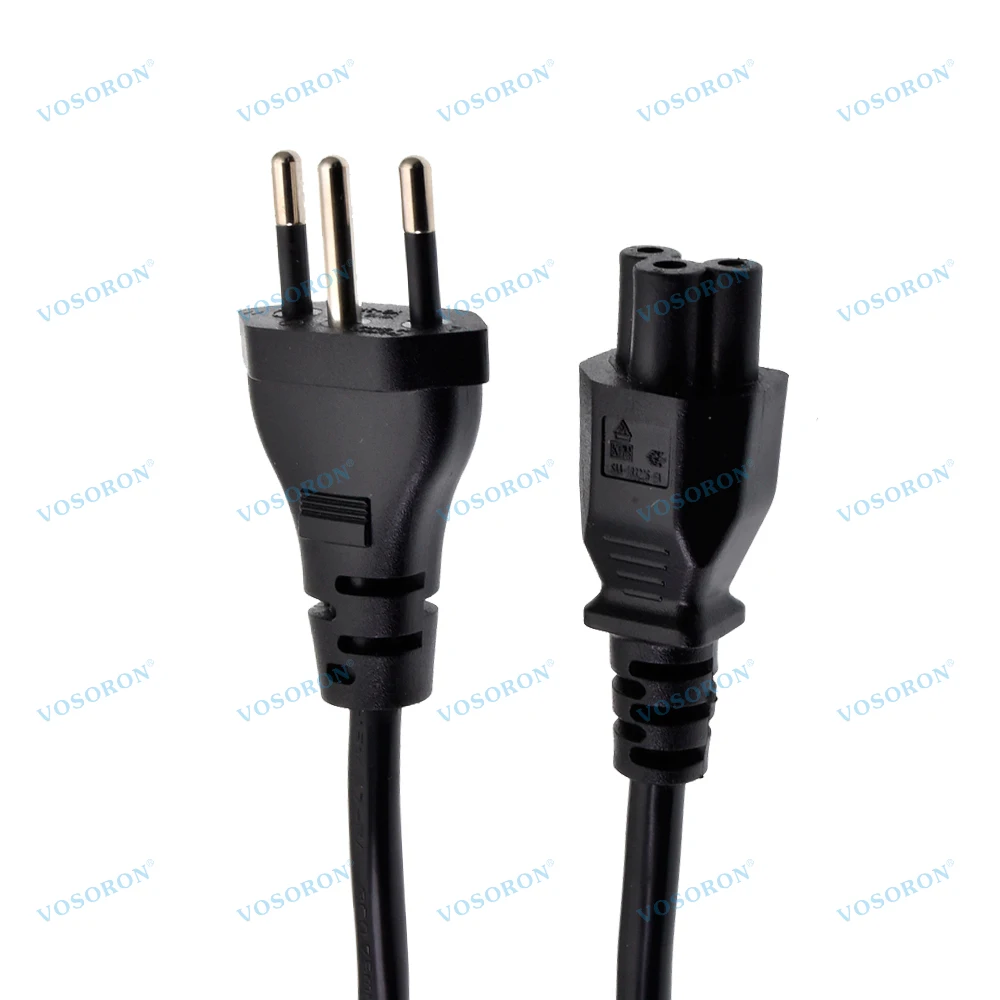 브라질 NBR14136 플러그 전원 케이블, IEC320 C5 AC 전원 코드 브라질 3 핀 플러그 전원 케이블 3x0.75mm 1.5meter