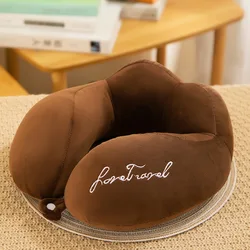 Premium U - Shaped Neck Cushion for Travel and Comfort (Coffee)