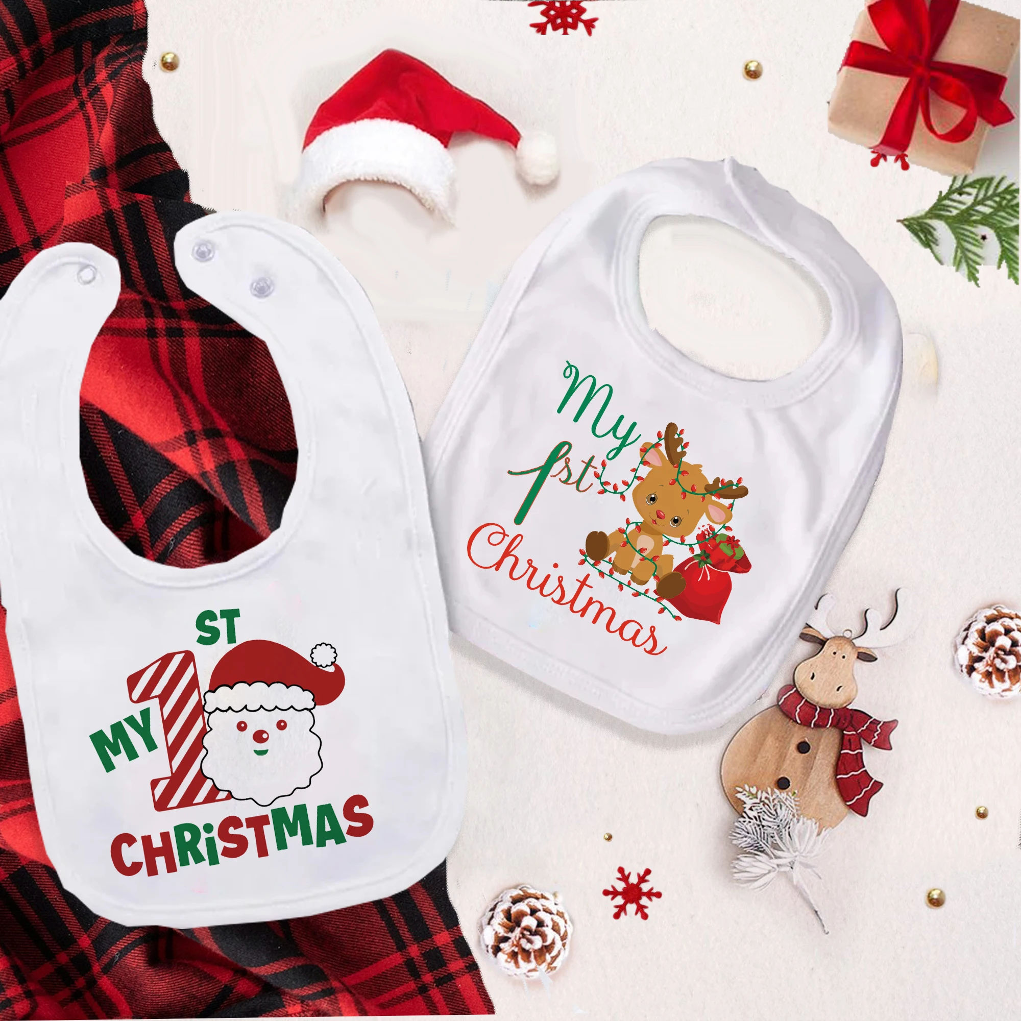Baby Christmas Cotton Bibs Saliva Towel Infant Gift