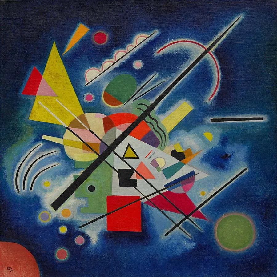 

Blue Painting by Wassily Kandinsky Hand painted abstract oil painting reproduction Home decorative picture Canvas wall art