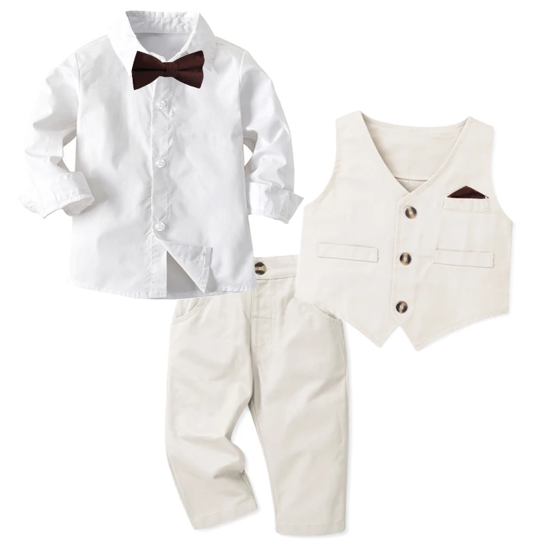 

Spring Autumn Baby Boys Gentleman Outfits Suits Infant Fashion Children Party Wedding Costume 1 2 3 4 5 6 Years Kids Clothes