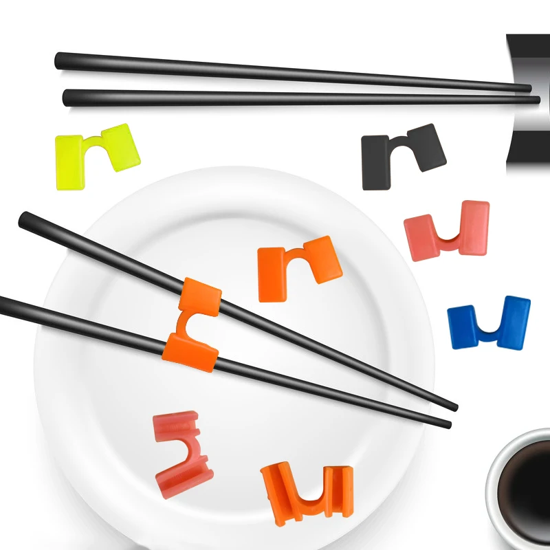 5PcsPlasticchopsticksclipChopsticksAidTrainingCoversChopstick