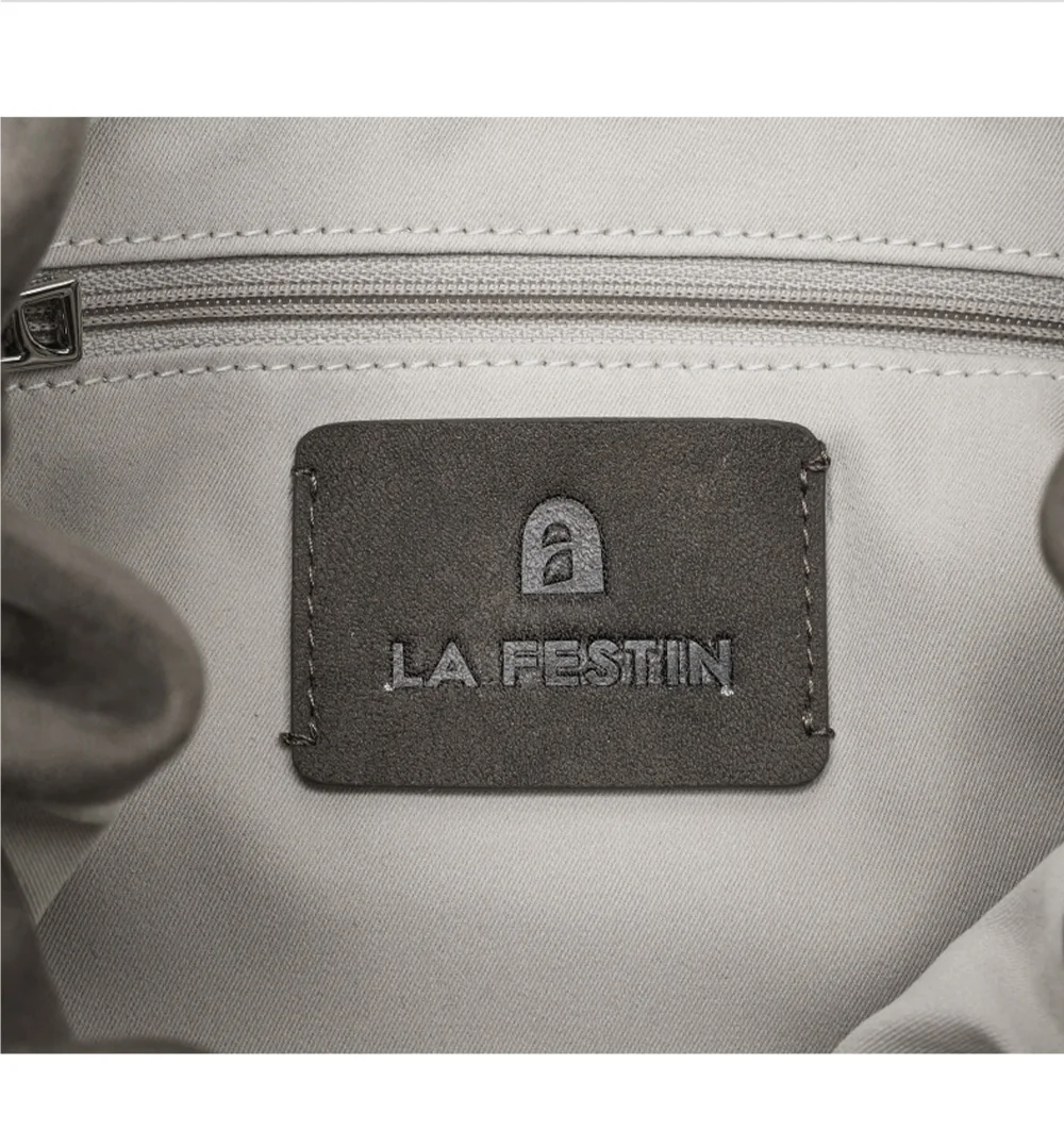 Genuine leather tote, rear view